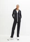 Jogginganzug BONPRIX, Damen, Gr. 52/54 (XXL), schwarz, Sweatware, Obermaterial: 95%
