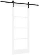 vidaXL Haust&uuml;r Schiebet&uuml;r Wei&szlig; 83 x 202 cm Massivholz Kiefer und Glas (1-St)