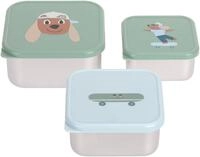 L&Auml;SSIG Lunchbox Tiny Team Dog, Snackbox, Edelstahl, Polyprophylen (PP), (3-tlg)