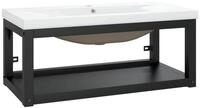 vidaXL Badregal Badezimmer-Waschtischgestell mit Waschbecken Schwarz Eisen,...
