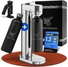 Luckymoose Wassersprudler Infinity-S mit 2x 1,25L langlebige Edelstahlflaschen,