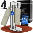 Luckymoose Wassersprudler Infinity-S mit 2x 1,25L langlebige Edelstahlflaschen,