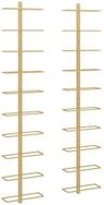 vidaXL Weinregal Wand-Weinregale f&uuml;r 10 Flaschen 2 Stk. Golden Metall, 1-tlg.