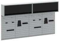 vidaXL Werkbank 200 x 25 x 115 cm 6-teiliges Werkzeugschrank- und Wandregal-Set