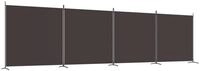 vidaXL Paravent, 4-tlg. Raumteiler Braun 698x180 cm Stoff