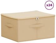 vidaXL Aufbewahrungsbox Aufbewahrungsbox 24 pcs Creme 50 x 30 x 25 cm...