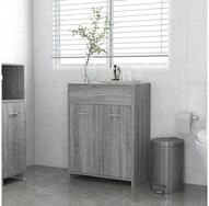 vidaXL Badezimmer-Set, Badezimmerschrank Grau Sonoma 60x33x80 cm Holzwerkstoff