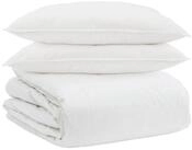 vidaXL Bett Bettdecken Set mit Kissen 3 pcs Wei&szlig; Daunenfeder (3-tlg)