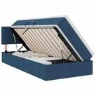 vidaXL Bett Aufbewahrungsbett mit Matratze Blau 90 x 190 cm Holzwerkstoff...