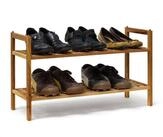 relaxdays Schuhregal 2 x Schuhregal Walnuss stapelbar