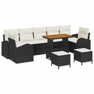 vidaXL Loungesofa Garten-Sofa-Set mit Kissen mit Kissen 10 pcs Schwarz und...