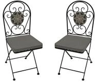 DEGAMO Gartenstuhl SIENA (2-er Set, 2 St), Eisen schwarz, Mosaikdesign...