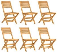 vidaXL Gartenstuhl, Outdoor St&uuml;hle 6 Stk. Klappbar 47x62x90 cm Massivholz Teak