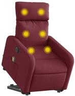 vidaXL Sessel Elektrischer Massagesessel mit Aufstehhilfe Weinrot Stoff (1-St)