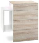 Vladon Nachttisch Queens (Nachttischschrank mit 2 Schubladen, und 1 seitlichem...