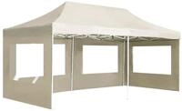 vidaXL Partyzelt, Profi-Pavillon Faltbar mit W&auml;nden Aluminium 6&times;3m Creme