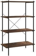 vidaXL B&uuml;cherregal, Regal mit 4 B&ouml;den Schwarz und Natur 80x40x130 cm