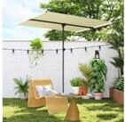 Outsunny Sonnenschirm 180 Grad drehbar, mit Aluminium-Mast, LxB: 205x150 cm,