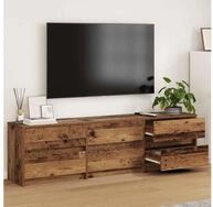 vidaXL TV-Schrank TV-Einheiten 2 pcs Altholz 180 x 34 x 50 cm Holzwerkstoff