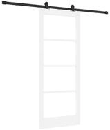 vidaXL Haust&uuml;r Schiebet&uuml;r ORKDAL Wei&szlig; 83 x 202 cm Massivholz Kiefer und Glas