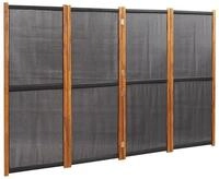 vidaXL Raumteiler, 4-tlg. Paravent Schwarz 280x180 cm