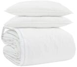 vidaXL Bett Bettdecken Set mit Kissen 3 pcs Wei&szlig; Daunenfeder (3-tlg)