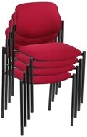 Nowy Styl Besucherstuhl 4 Besucherst&uuml;hle Stapelstuhl STYL BLACK bordeaux
