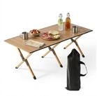 relaxdays Campingtisch klappbar, Holzoptik, 120x60 cm