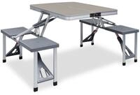 vidaXL Campingstuhl Klappbarer Campingtisch mit 4 Sitzen Stahl Aluminium (1 St)