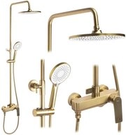 wohnwerk.idee Duschsystem Duscharmatur Dusche Regendusche Avalon Gold Matt...