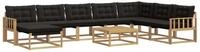 vidaXL Gartenlounge-Set Outdoor-Sofagarnitur 9 pcs Wei&szlig; und Schwarz 79 x 79 x...
