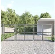 vidaXL Gartentor, Maschen-Gartentor Anthrazit 400x125 cm Verzinkter Stahl