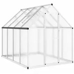 furnicato Gew&auml;chshaus 224 x 169 x 195 cm in Silbern und Transparent...
