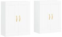 vidaXL Sideboard, Wandschr&auml;nke 2 Stk. Wei&szlig; Holzwerkstoff