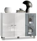 Vladon Sideboard Denjo (Kommode, mit 3 T&uuml;ren), Wei&szlig; matt/Wei&szlig;