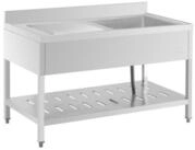 Royal Catering Sp&uuml;lenschrank Sp&uuml;ltisch 70 x 70 cm Sp&uuml;lbecken Edelstahlsp&uuml;le