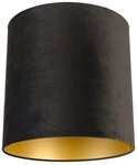 Qazqa Lampenschirm Cilinder velours, QAZQA Lampenschirm, Schwarz, Textil, Modern