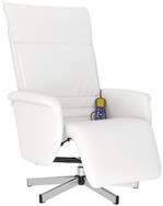 vidaXL Sessel Massagesessel mit Fu&szlig;teil Wei&szlig; Kunstleder (1-St)