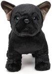 Uni-Toys Kuscheltier Franz&ouml;sische Bulldogge (schwarz) - Mit/Ohne Leine - 26 cm -