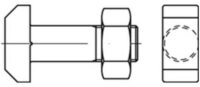 Contorion Schraube DIN 261 Hammerkopfschraube M16x60 Stahl 4.6 blank m. Mutter...