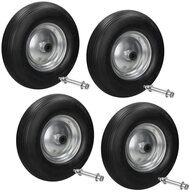 ECD Germany Schubkarren-Rad Rad aus pannensicherem PU Vollgummi Ersatzrad...