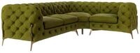 S-Style M&ouml;bel Ecksofa Ashley, Chesterfield mit Goldenen Metall F&uuml;&szlig;en,