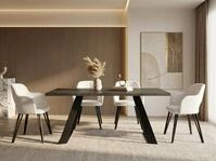 WFL GROUP Esstisch Colter ausziehbar rechteckig loft mit schwarzen Metallbeinen...