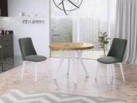 WFL GROUP Esstisch Twixy ausziehbar rund modern mit wei&szlig;en Holzbeinen (MADE IN...