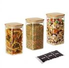 relaxdays Vorratsglas 3er Set Vorratsgl&auml;ser mit Deckel 1500 ml, Glas