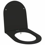 vidaXL WC-Sitz Toilettensitz Schwarz 47 x 36 x 3,4 cm Duroplast (1-St)