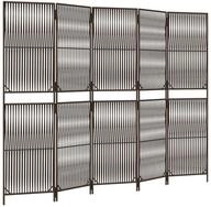 vidaXL Paravent, Raumteiler 5-tlg. Braun Poly Rattan
