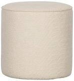 WOOOD Sitzhocker Sara - Boucl&eacute;-Stoff Creme, &Oslash; 46 cm, Luxuri&ouml;s weich...