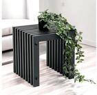 DanDiBo Blumenhocker Lamellenhocker Hocker Metall Schwarz Eckig BASE Massiv...