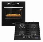 KB Elements Backofen-Set Einbaubackofen 60 cm mit Gaskochfeld 4 Flammig, Air Fry